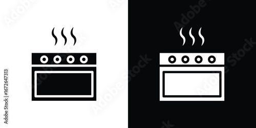 Oven icon for web design. solid vector icons