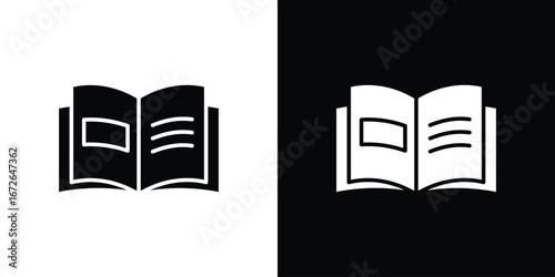open book icon for web design. solid vector icons