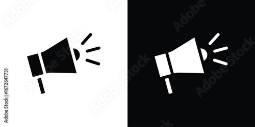 Megaphone icon for web design. solid vector icons
