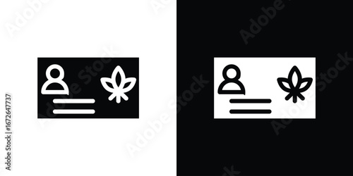 Medical marijuana card icon for web design. solid vector icons