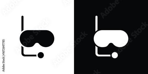 Mask snorkel icon for web design. solid vector icons
