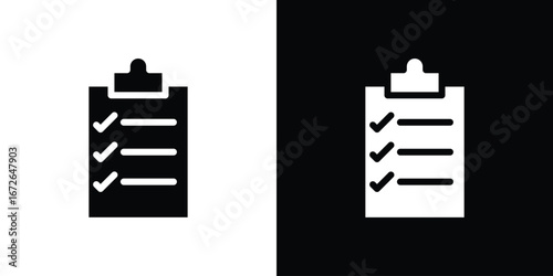 List check icon for web design. solid vector icons