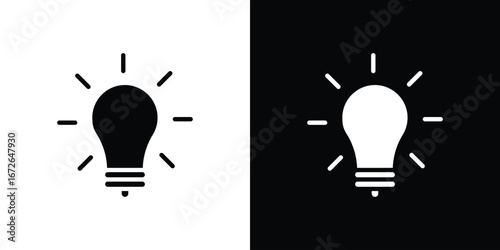 Light bulb icon for web design. solid vector icons