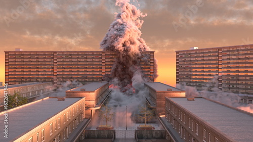 Fotografie 火災現場　3DCGレンダリング