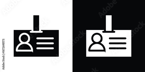 ID badge icon for web design. solid vector icons