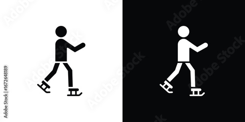 Ice skate icon for web design. solid vector icons