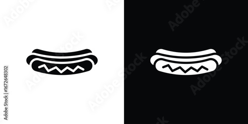 Hotdog icon for web design. solid vector icons