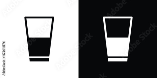 Half Glass icon for web design. solid vector icons