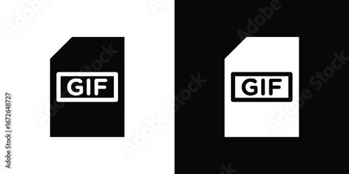 Gif icon for web design. solid vector icons