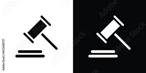 Gavel icon for web design. solid vector icons
