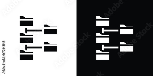 Folder tree icon for web design. solid vector icons