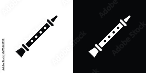 Flute icon for web design. solid vector icons