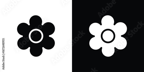 Flower icon for web design. solid vector icons