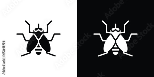 Fly insect icon for web design. solid vector icons