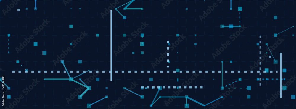 Fototapeta premium Futuristic digital network vector design with abstract tech elements.