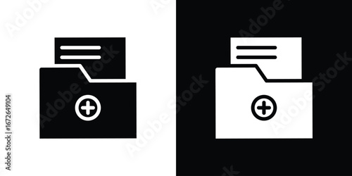 File medical icon for web design. solid vector icons