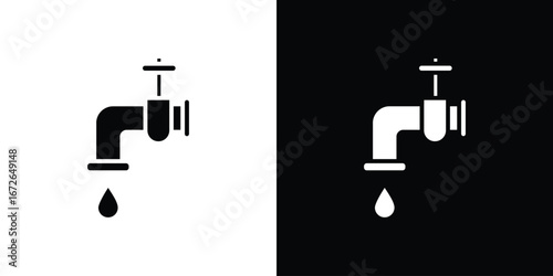 Faucet drip icon for web design. solid vector icons