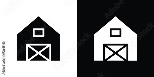 Farm icon for web design. solid vector icons