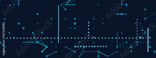 Futuristic digital network vector design with abstract tech elements.