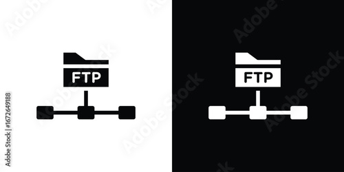 FTP icon for web design. solid vector icons