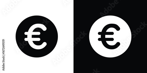 Euro icon for web design. solid vector icons