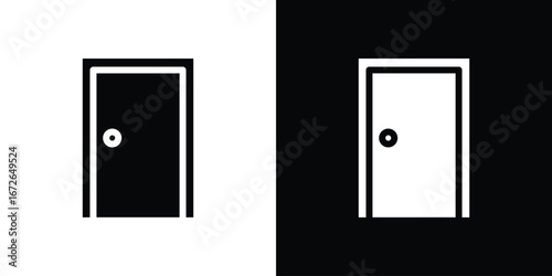 Door closed icon for web design. solid vector icons