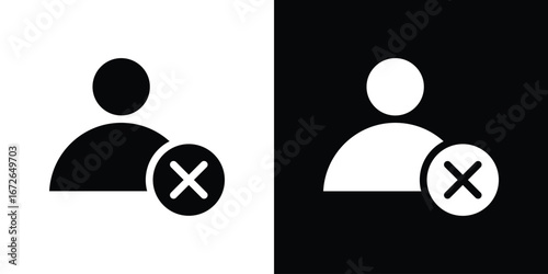 Delete user icon for web design. solid vector icons