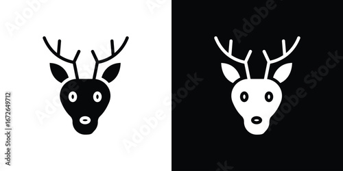 Deer rudolph icon for web design. solid vector icons
