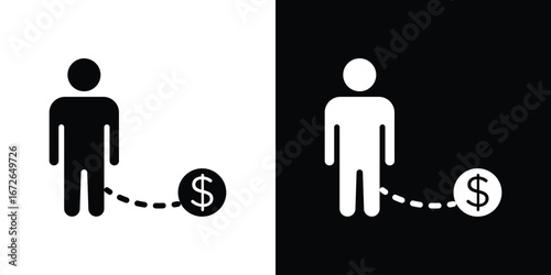 Debt icon for web design. solid vector icons