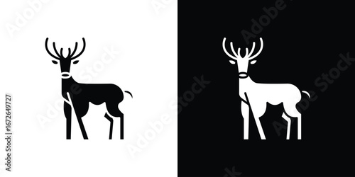 Deer icon for web design. solid vector icons