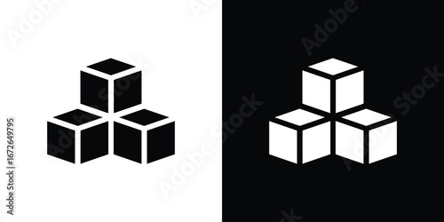 Cubes icon for web design. solid vector icons