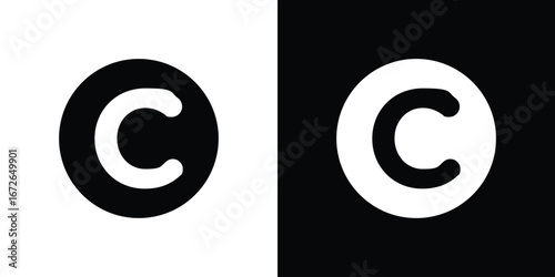 Copyright icon for web design. solid vector icons