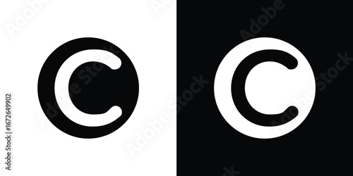 Copyright icon for web design. solid vector icons