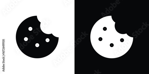 Cookie icon for web design. solid vector icons