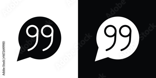 Comment quote icon for web design. solid vector icons