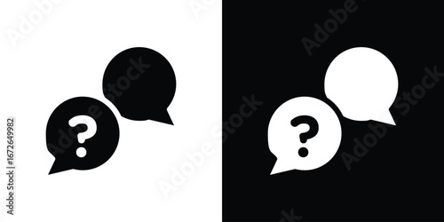 Comment question icon for web design. solid vector icons