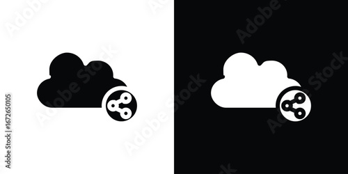Cloud share icon for web design. solid vector icons