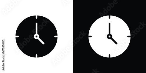 Clock-five icon for web design. solid vector icons