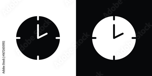 Clock icon for web design. solid vector icons