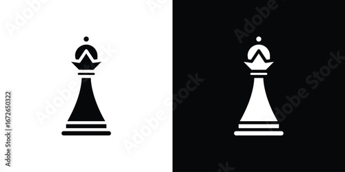 Chess queen icon for web design. solid vector icons