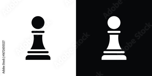 Chess pawn icon for web design. solid vector icons