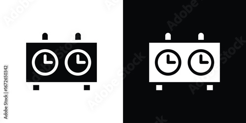 Chess clock icon for web design. solid vector icons
