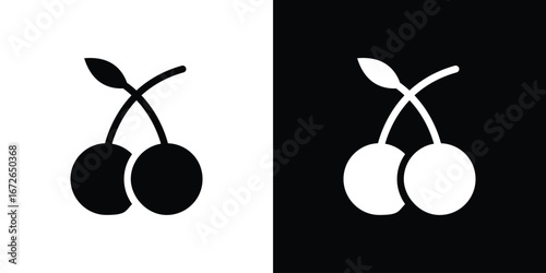 Cherry icon for web design. solid vector icons
