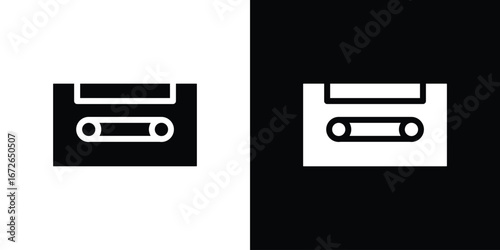 Cassette tape icon for web design. solid vector icons