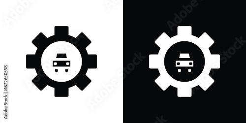 Car mechanic icon for web design. solid vector icons