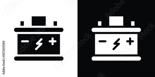 Car battery icon for web design. solid vector icons