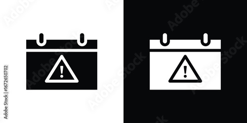 Calendar exclamation icon for web design. solid vector icons