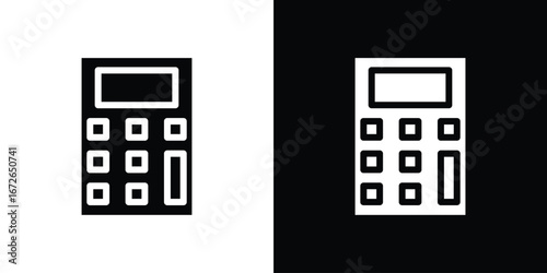 Calculator icon for web design. solid vector icons