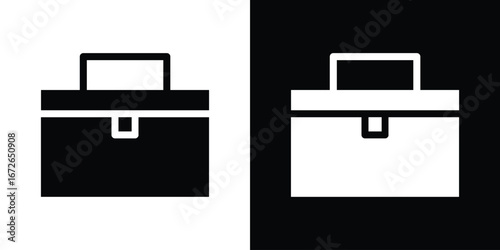 Briefcase icon for web design. solid vector icons