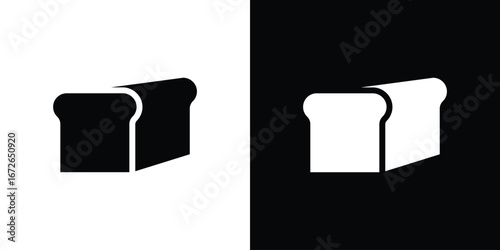 Bread loaf icon for web design. solid vector icons